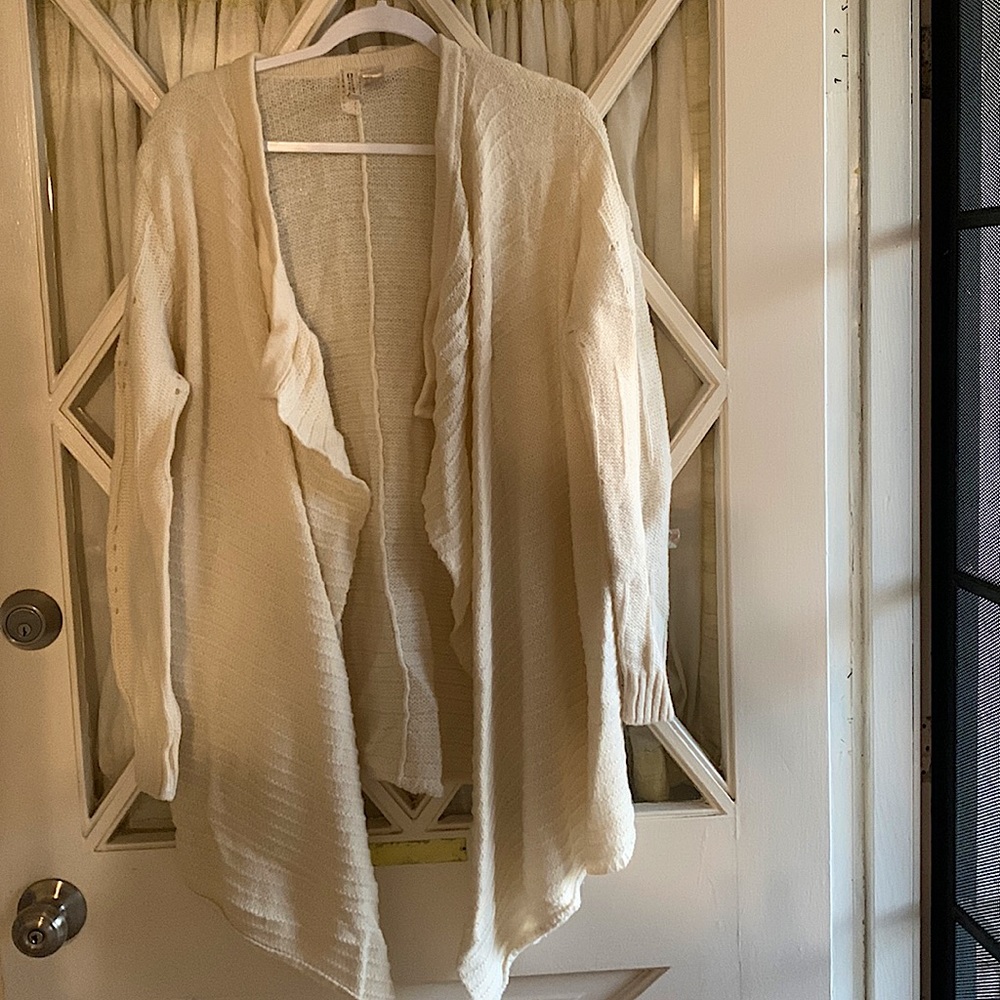 Long white cardigan size medium